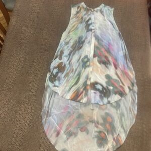 Leifsdottir Watercolor Sheer High-Low Blouse Size 2